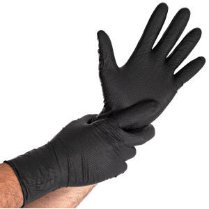 HYGOSTAR Nitril-Handschuh "POWER GRIP LONG", S, schwarz