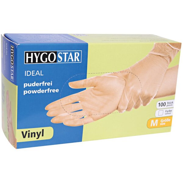 HYGOSTAR Vinyl-Handschuh Ideal, S, wei&szlig;, puderfrei