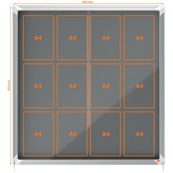 nobo Schaukasten Premium Plus, Filz-Rückwand, 27 x DIN A4