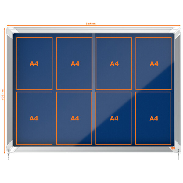 nobo Schaukasten Premium Plus, Filz-Rückwand, 27 x DIN A4