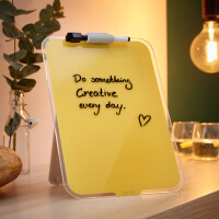 LEITZ Glas-Notizboard Cosy für den Schreibtisch, gelb