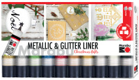 Marabu Metallic- & Glitter-Liner Set "Christmas Gifts"
