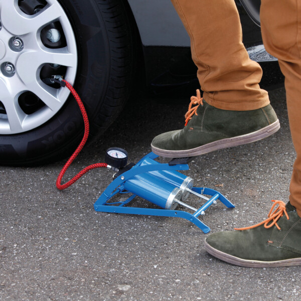cartrend Fu&szlig;luftpumpe Doppelzylinder, blau