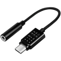 LogiLink USB-C - Audio-Adapter mit EQ, 140 mm Kabel, schwarz