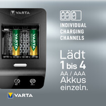 VARTA Ladegerät LCD Ultra Fast Charger+, inkl. 4x Mignon