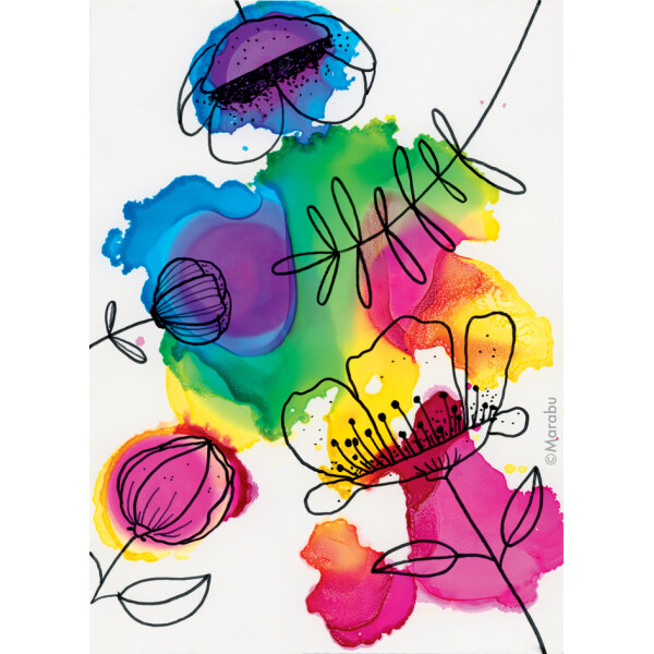Marabu permanente Tinte Alcohol Ink-Set FLOWERS