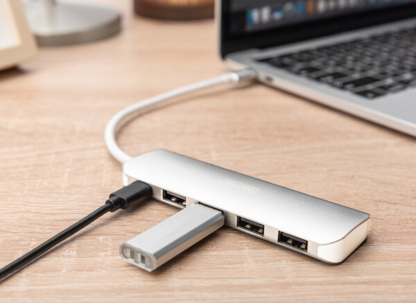 DIGITUS USB-C 3.0 Hub, 4-Port, silber