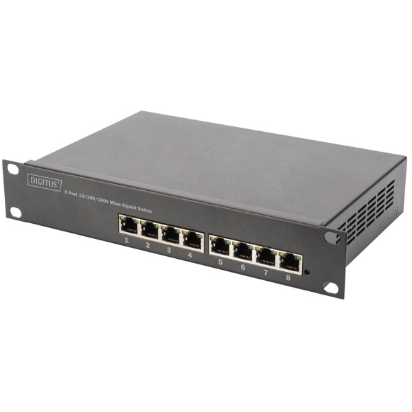 DIGITUS 10" Gigabit Ethernet PoE+ Switch, 8-Port