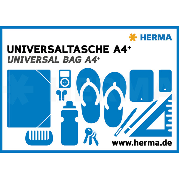 HERMA Reißverschlusstasche "Mesh Bags", DIN A5, blau