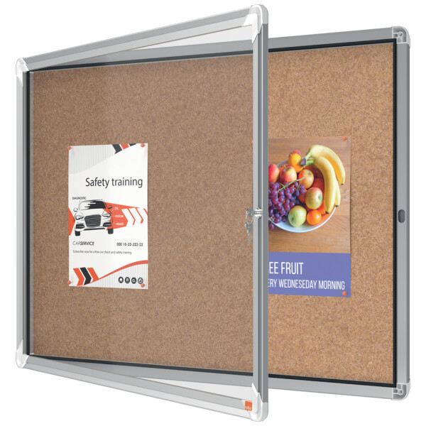 nobo Schaukasten Premium Plus, Kork-R&uuml;ckwand, 8 x DIN A4