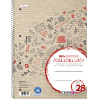 LANDRÉ Collegeblock Recycling, DIN A4, liniert, 80...