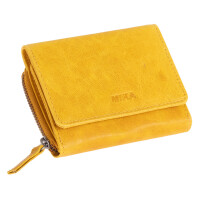 MIKA Damengeldbörse, aus Leder, Farbe: gelb