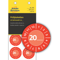 AVERY Zweckform Prüfplaketten zum Selbsteintragen 20XX, gelb