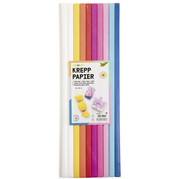 folia Krepppapier-Rollen TREND, 500 mm x 2 m, sortiert