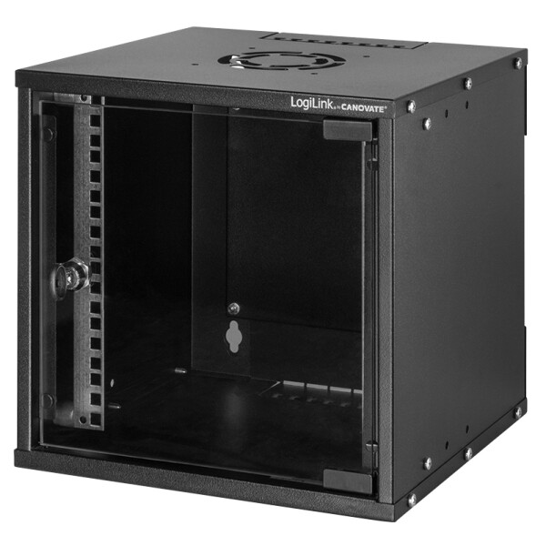 LogiLink 10" Wandgeh&auml;use SoHo, montiert, 6 HE, schwarz