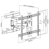 LogiLink TV-Wandhalterung Full Motion, für 93,98 - 203,20 cm