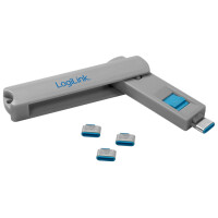 LogiLink USB-C Sicherheitsschloss, 1 Schlüssel 4...