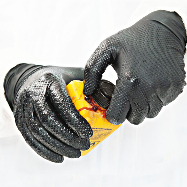 HYGOSTAR Nitril-Handschuh "POWER GRIP", L, orange, puderfrei