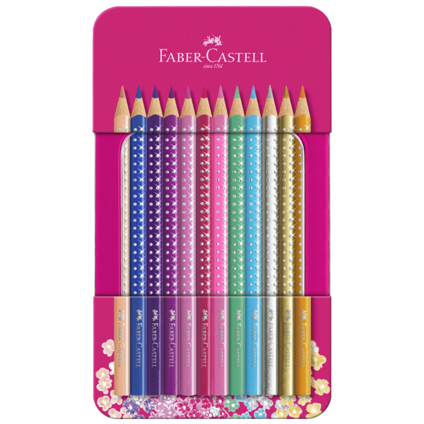 FABER-CASTELL Dreikant-Buntstifte SPARKLE, 12er Etui