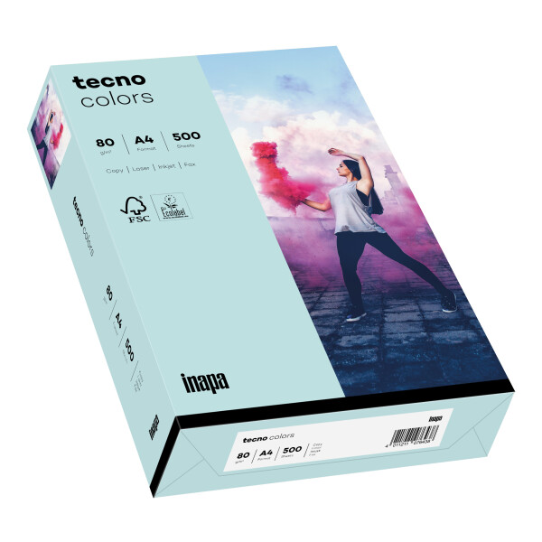 tecno colors hellblau Kopierpapier A4 80g/m2 - 1 Palette (100.000 Blatt)