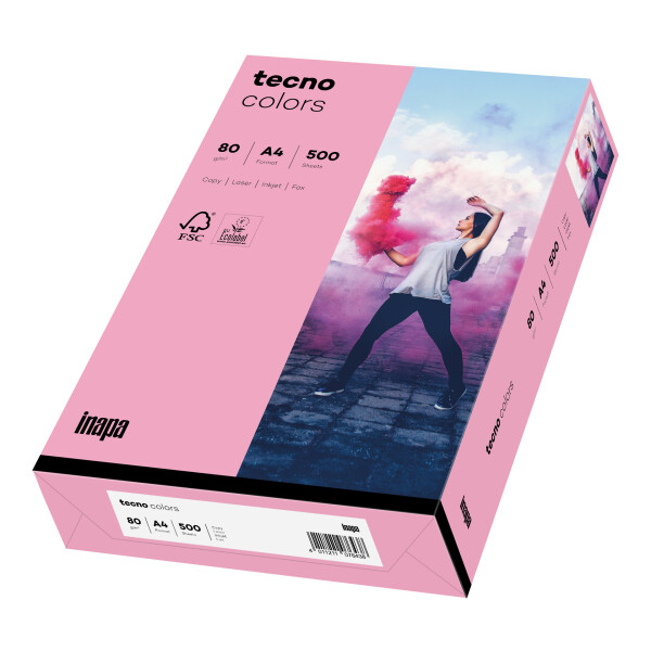 tecno colors rosa Kopierpapier A4 80g/m2 - 1 Palette (100.000 Blatt)