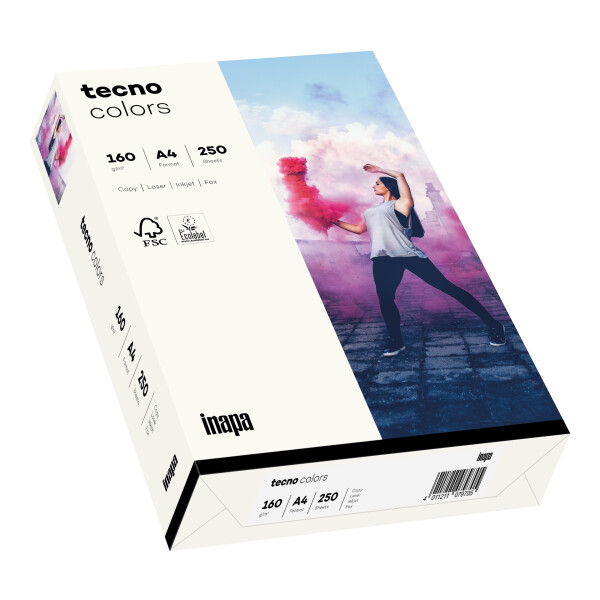 tecno colors naturwei&szlig; Kopierpapier A4 160g/m2 - 1 Palette (50.000 Blatt)