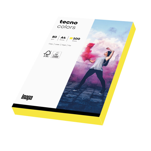 tecno colors neon yellow Kopierpapier A4 80g/m2 - 1 Palette (80.000 Blatt)