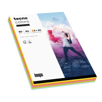 tecno colors Pastellfarben-Mix Kopierpapier A4 80g/m2 - 1 Palette (88.000 Blatt)