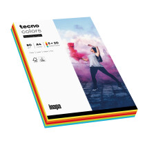 tecno colors Intensivfarben-Mix Kopierpapier A4 80g/m2 -...