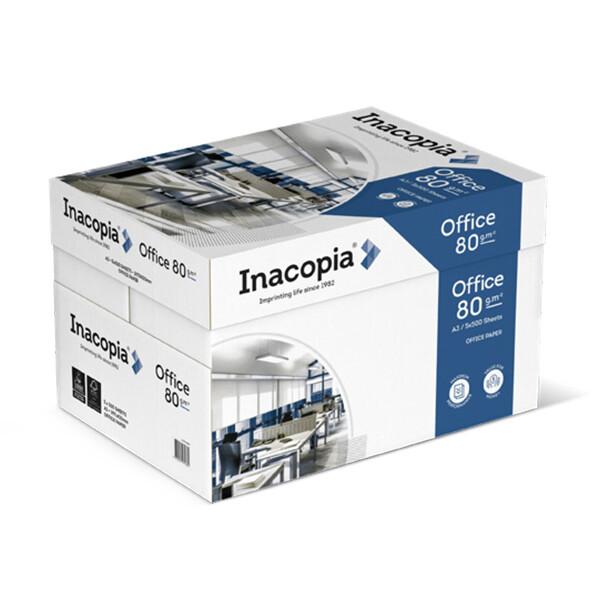 INACOPIA Office 2-fach gelocht Businesspapier wei&szlig; A4 80g - 1 Palette (100.000 Blatt)