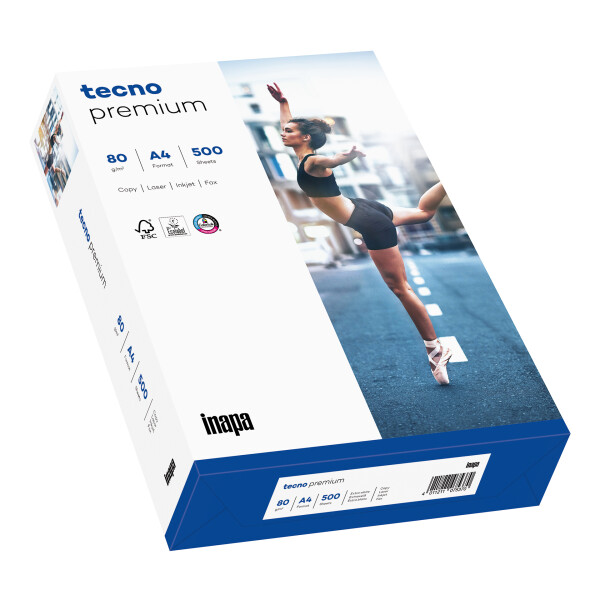 TECNO Premium Premiumpapier wei&szlig; A4 80g - 1 Palette (100.000 Blatt)