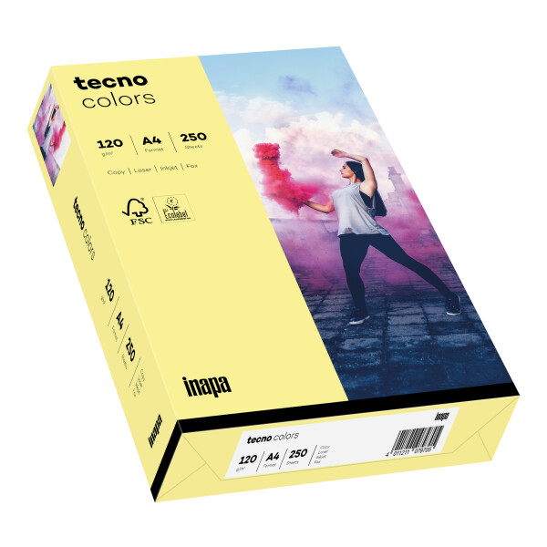 tecno colors hellgelb Kopierpapier A4 120g/m2 - 1 Palette (50.000 Blatt)