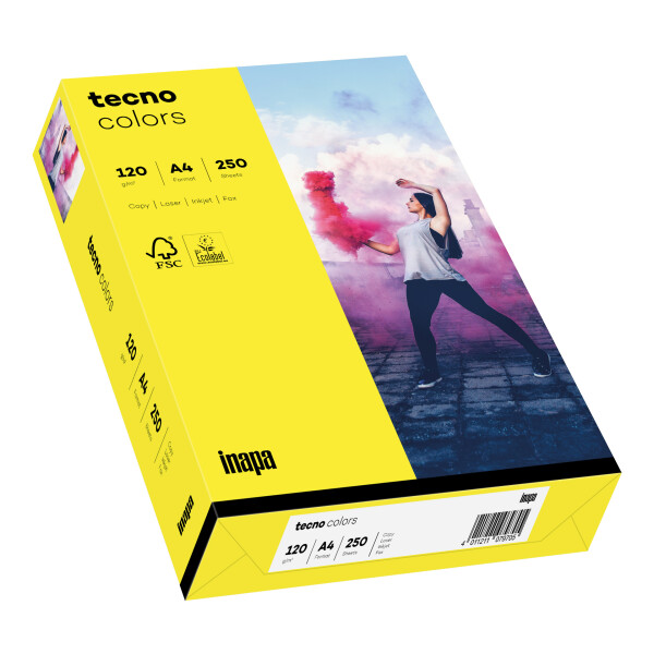 tecno colors gelb Kopierpapier A4 120g/m2 - 1 Palette (50.000 Blatt)