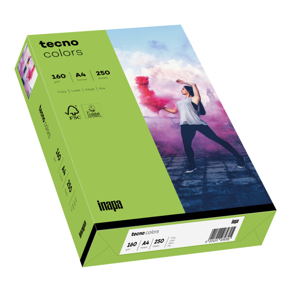 tecno colors gr&uuml;n Kopierpapier A4 160g/m2 - 1 Karton (1.250 Blatt)