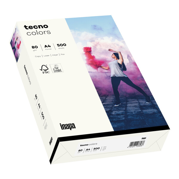 tecno colors naturwei&szlig; Kopierpapier A4 80g/m2 - 1 Karton (2.500 Blatt)