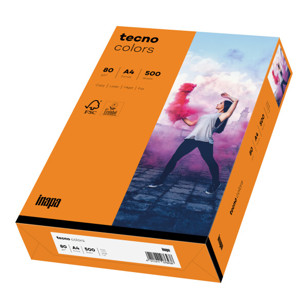 tecno colors orange Kopierpapier A3 80g/m2 - 1 Karton (2.500 Blatt)