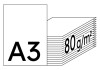 DoubleA weiß Kopierpapier A3 80g/m2 - 1 Karton (2.500 Blatt)