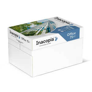 inacopia office FSC 4-fach gelocht weiß Kopierpapier A4 75g/m2 - 1 Karton (2.500 Blatt)