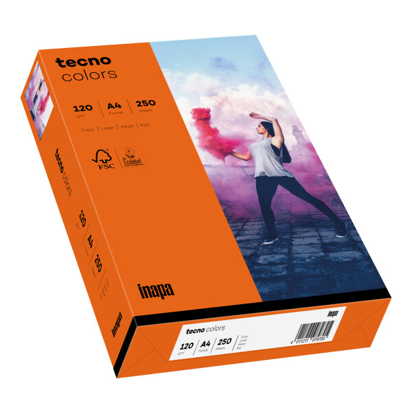 tecno colors intensivorange Kopierpapier A4 120g/m2 - 1 Karton (1.250 Blatt)
