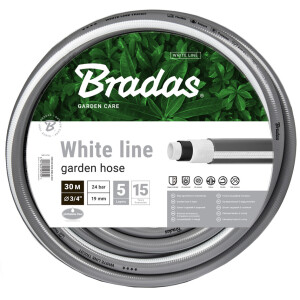 Bradas Gartenschlauch WHITE LINE, 1 2", silber weiß, 30 m