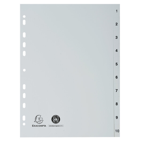 EXACOMPTA Kunststoff-Register, Zahlen, DIN A4, 31-teilig