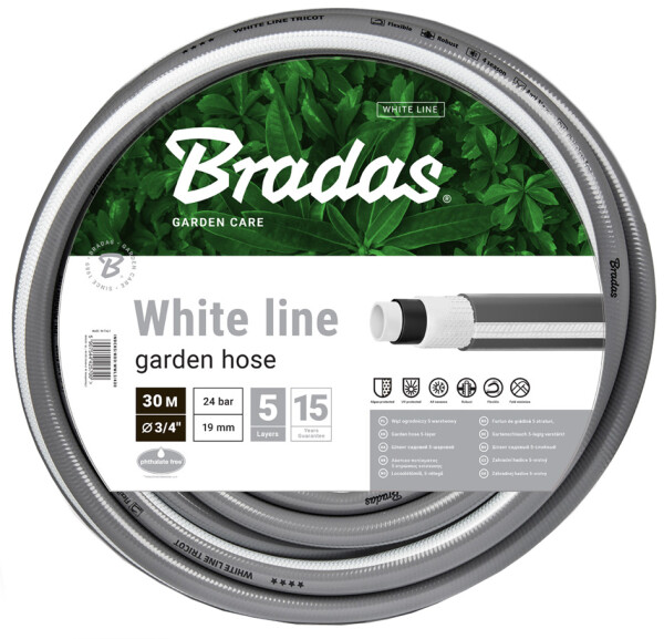 Bradas Gartenschlauch WHITE LINE, 1 2", silber weiß, 20 m