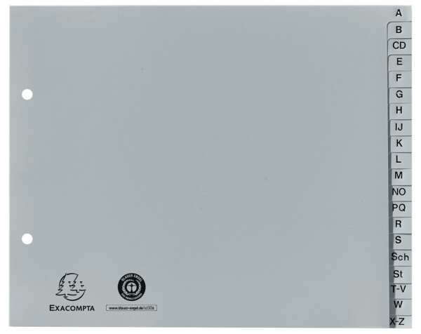 EXACOMPTA Kunststoff-Register, A-Z, 2 3 DIN A4, 20-teilig