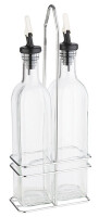 APS Essig- und Öl-Menage, Glas Edelstahl, 0,5 Liter