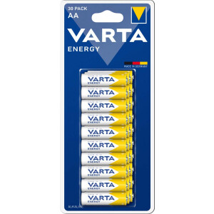 VARTA Alkaline Batterie Energy, Mignon (AA LR6), 30er Pack
