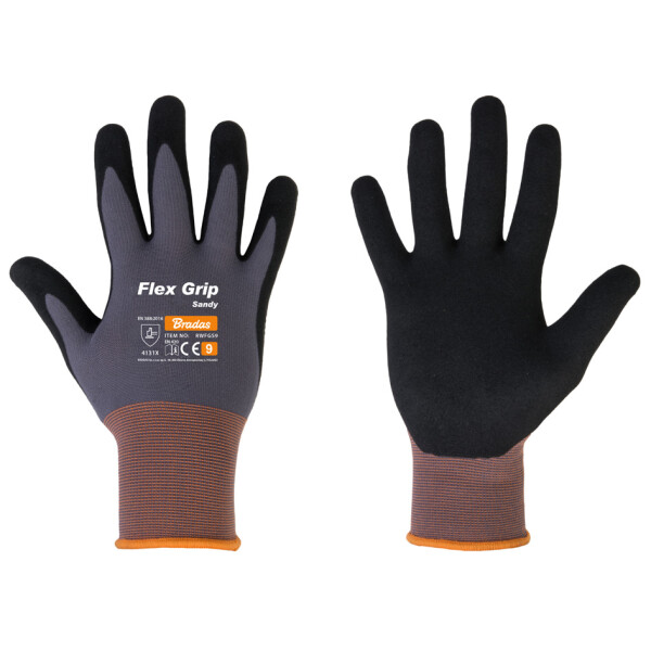 Bradas Arbeitshandschuh Flex Grip Sandy, schwarz grau, L