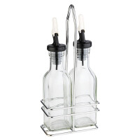 APS Essig- und Öl-Menage, Glas Edelstahl, 0,12 Liter
