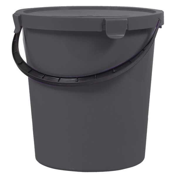 plast team Pfl&uuml;ckeimer mit Deckel, 5 Liter, dunkelgrau