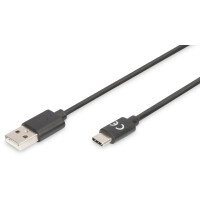 DIGITUS USB 2.0 Anschlusskabel, USB-C - USB-A, 1,8 m