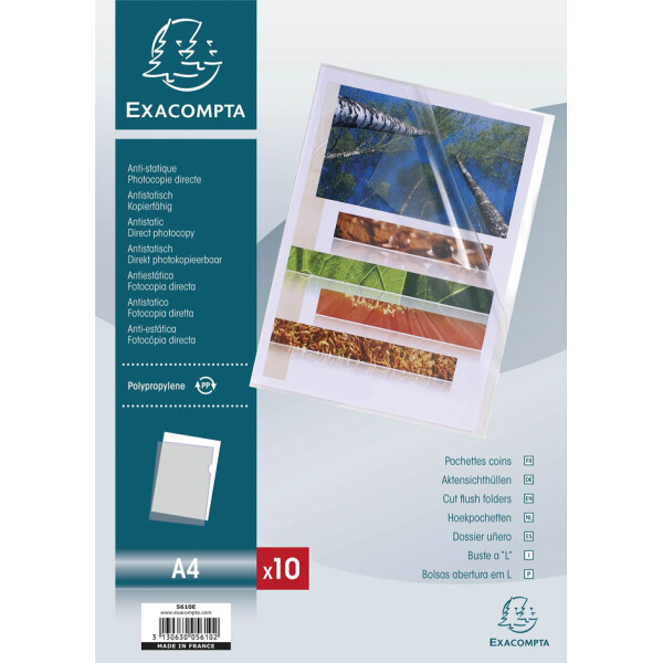 EXACOMPTA Sichth&uuml;lle, DIN A4, PP 0,12 mm, farbig sortiert